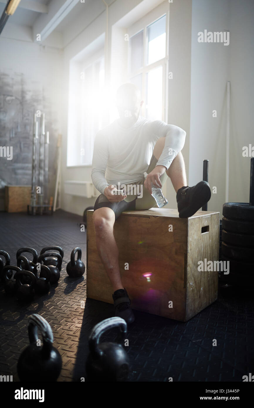 Man Resting After Workout Stock Photo