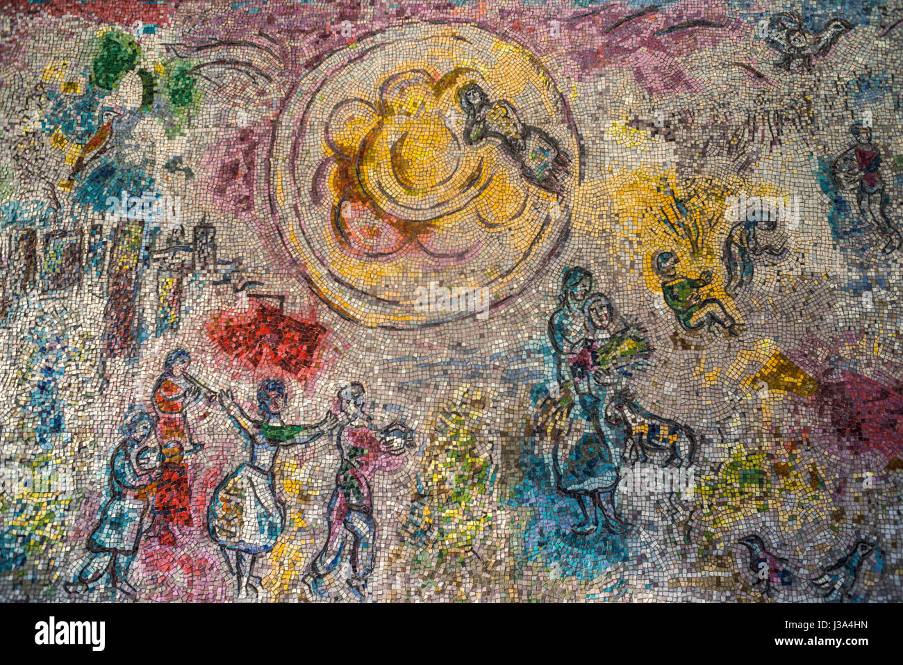 Chagall Fours Seasons mosaic Chase Plaza Chicago  USA Stock Photo