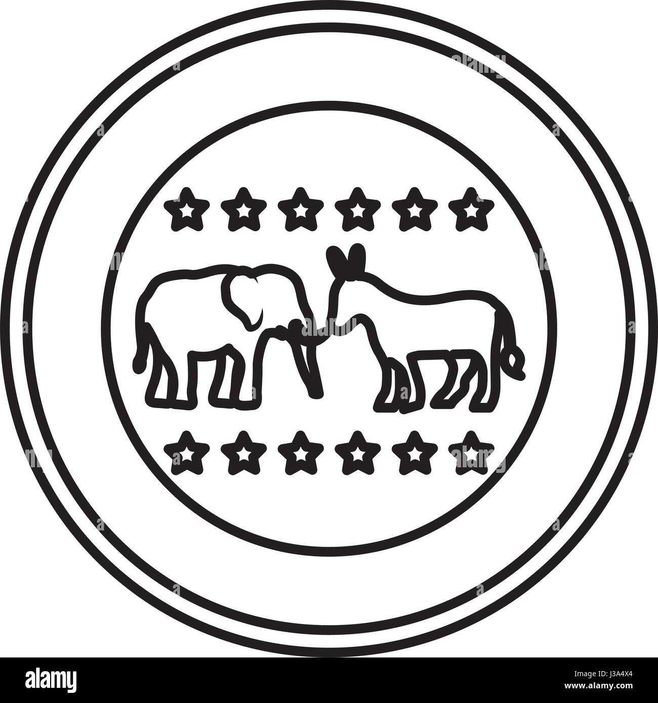 Elephant and donkey Stock Vector Images - Alamy