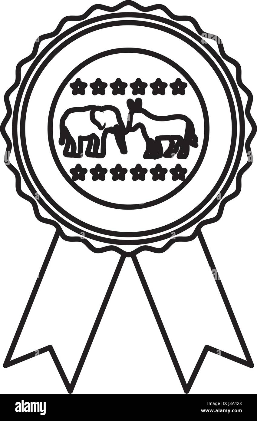 Isolated elephant and donkey of vote design Stock Vector Image & Art ...