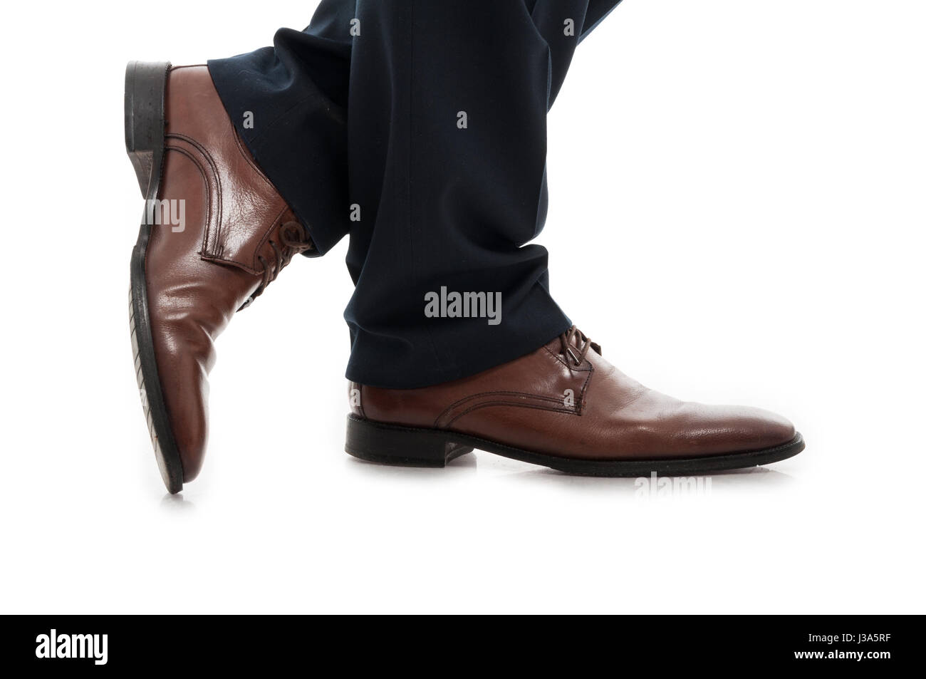 Close-up of side view business man elegant shoes posing relaxed ...