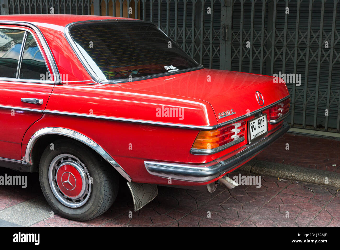 Bangkok Thailand April 24 Mercedes Benz 280E parked on the