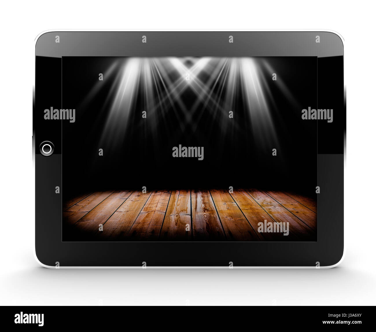 A tablet isolated on a white background with lights Stock Photo Alamy