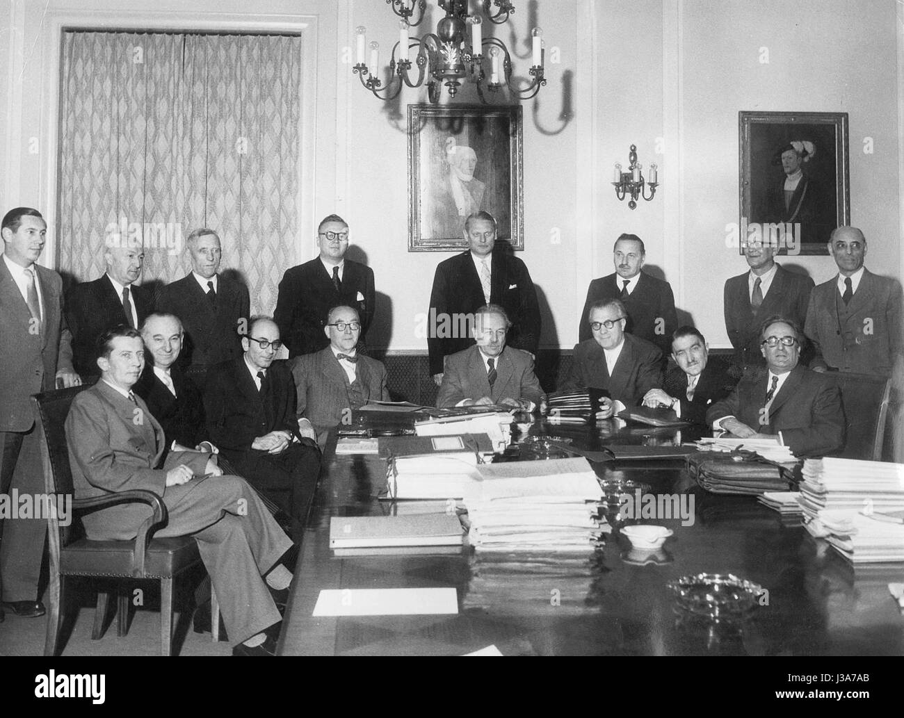 The Hoegner Cabinet, 1954 Stock Photo