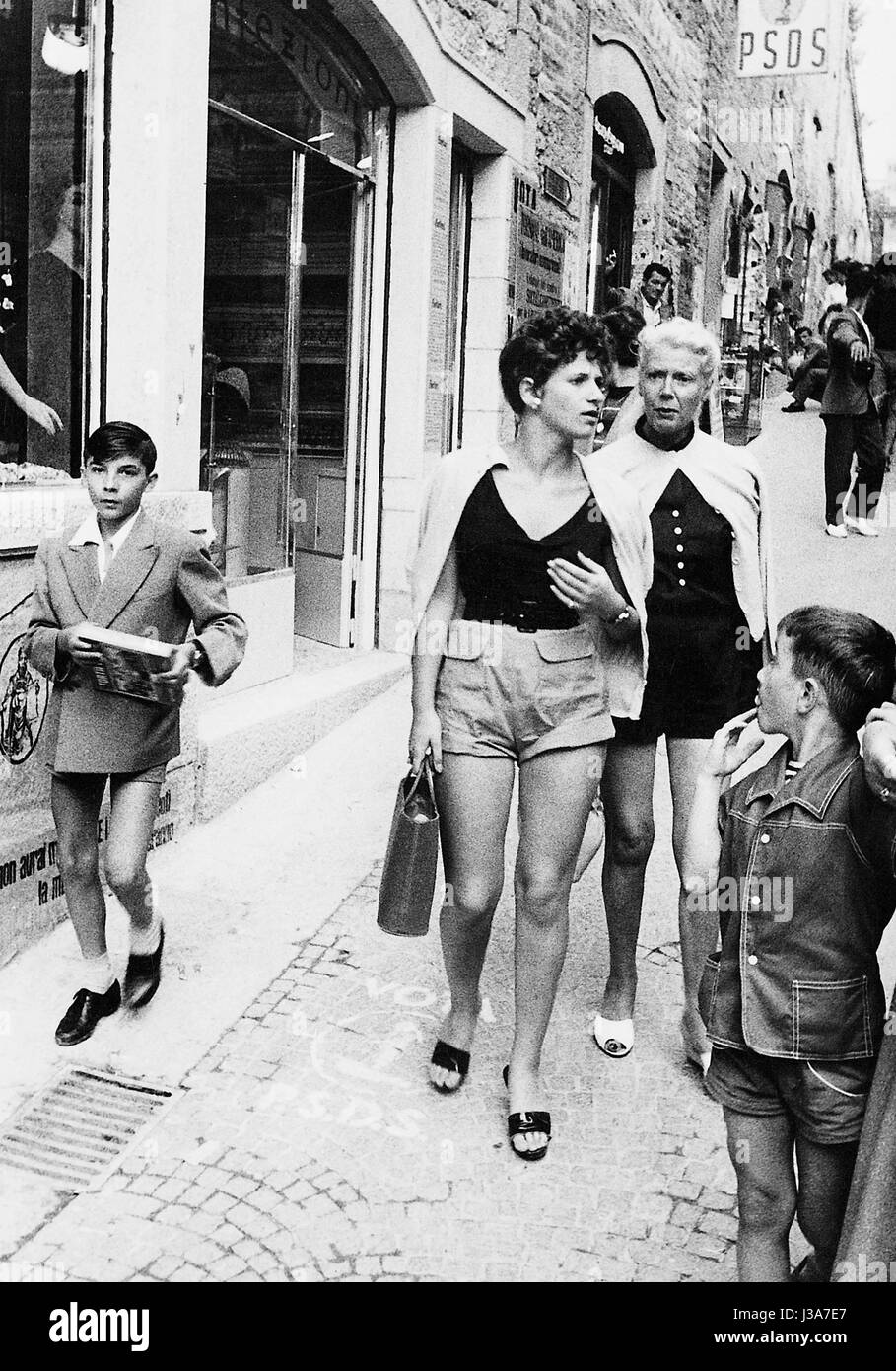 German tourists in Italy, 1958 Stock Photo