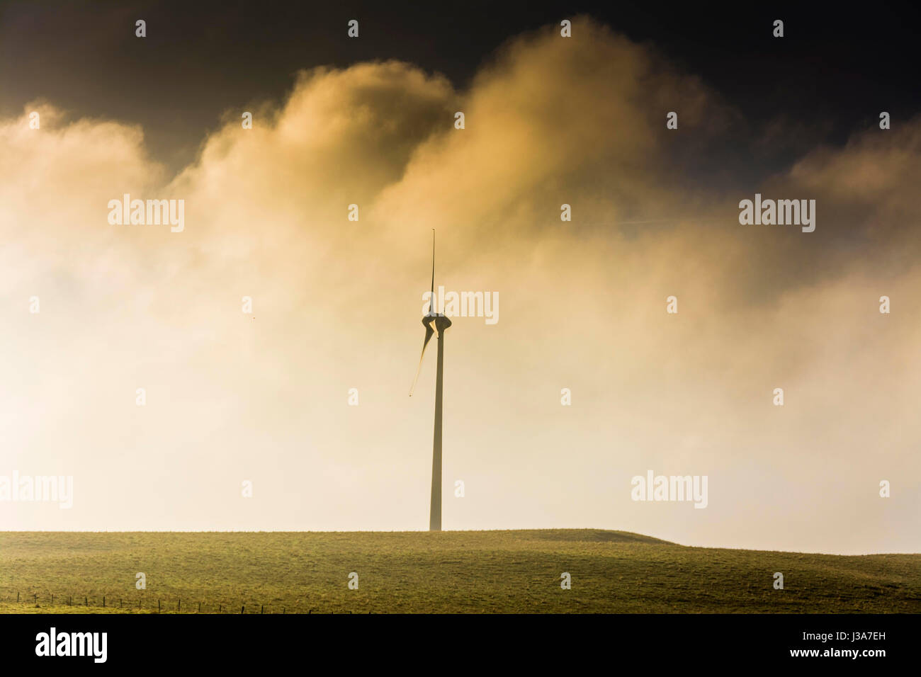 Wind turbine. Cezallier. Puy de Dome. Auvergne. France Stock Photo