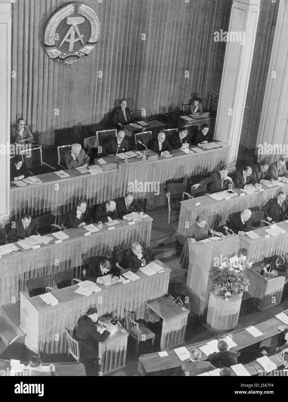 Meeting of the GDR Volkskammer (People's Chamber) in East Berlin, 1957 Stock Photo