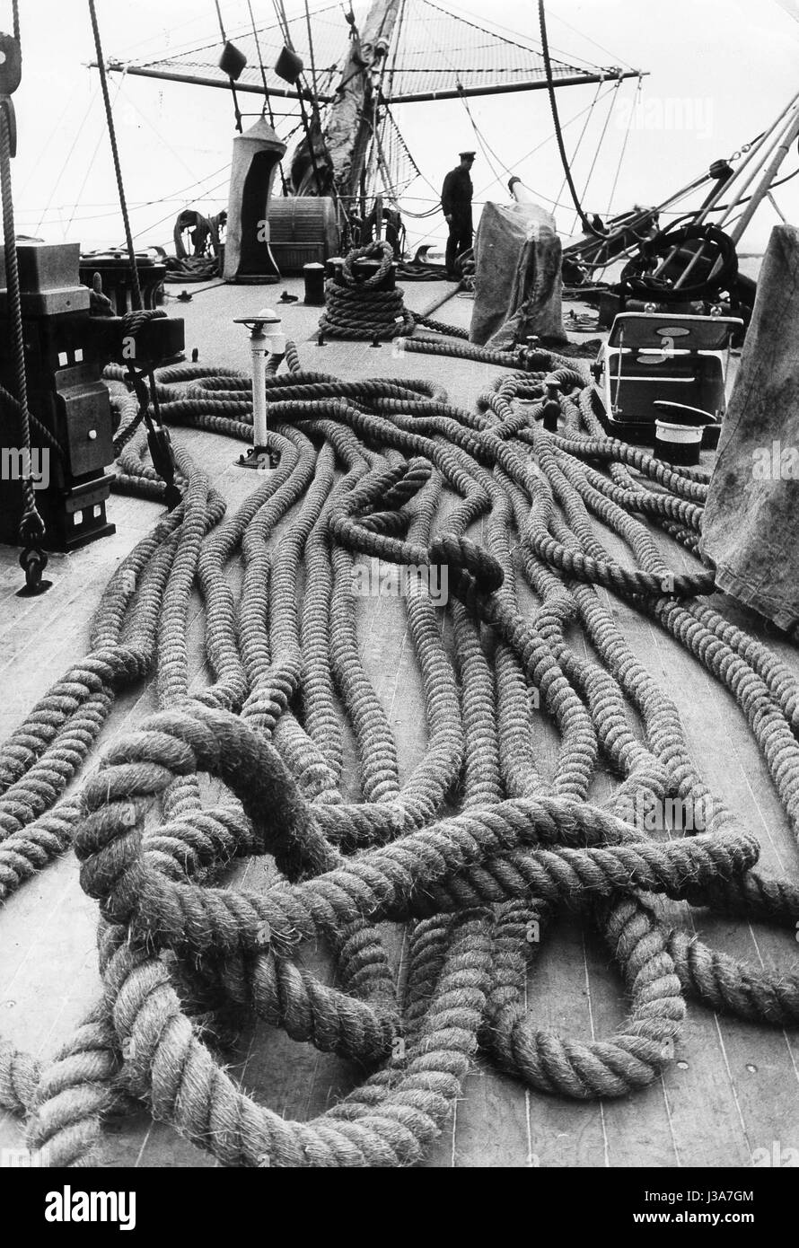 Ship ropes, 1955 Stock Photo - Alamy
