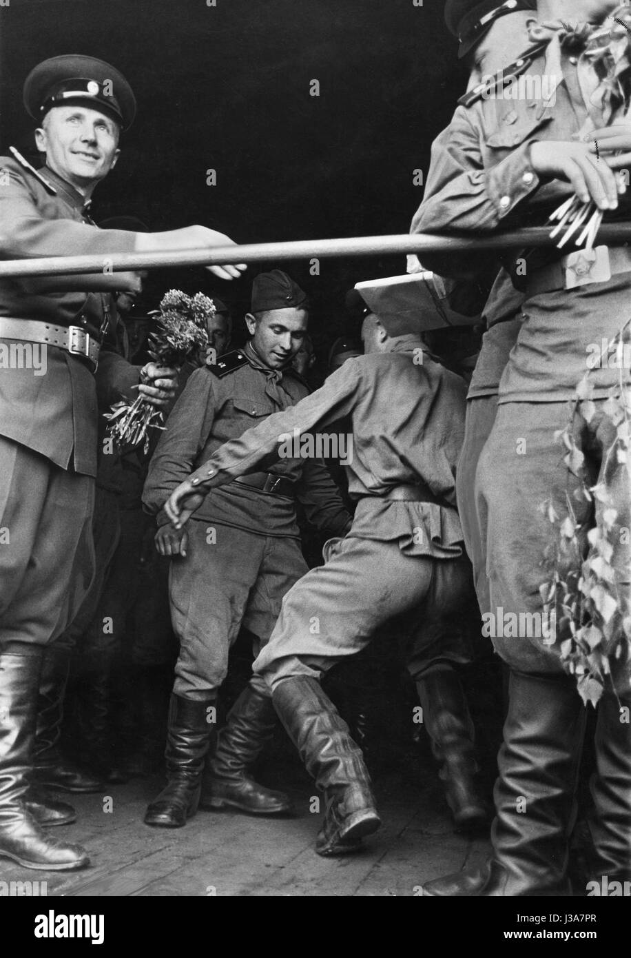 Withdrawal of Russian troops from Magdeburg, 1956 Stock Photo