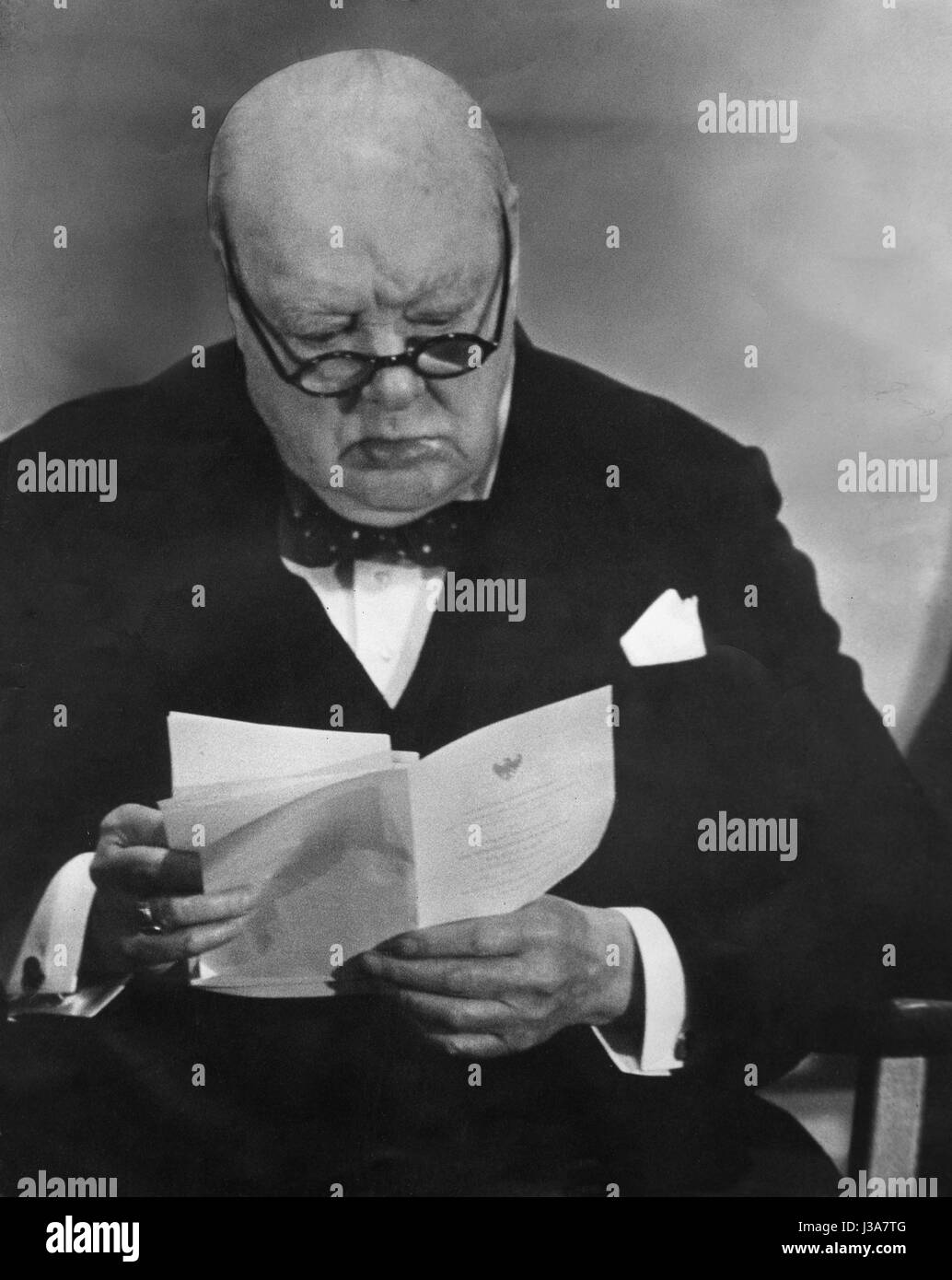 Winston Churchill at the awarding of the Charlemagne Prize in Aachen, 1956 Stock Photo