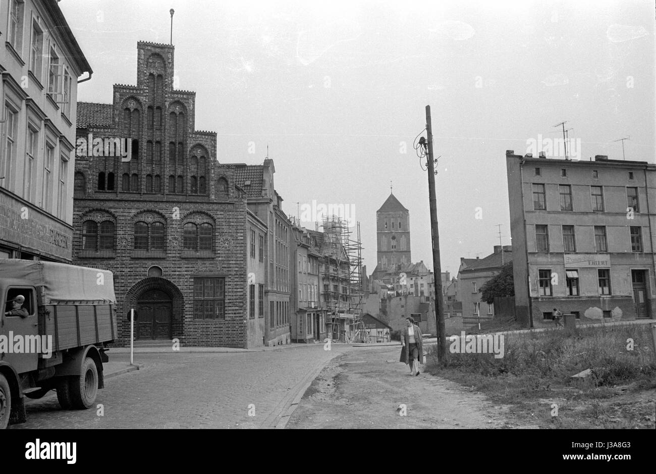 Street in the old town of Rostock, 1963 Stock Photo - Alamy