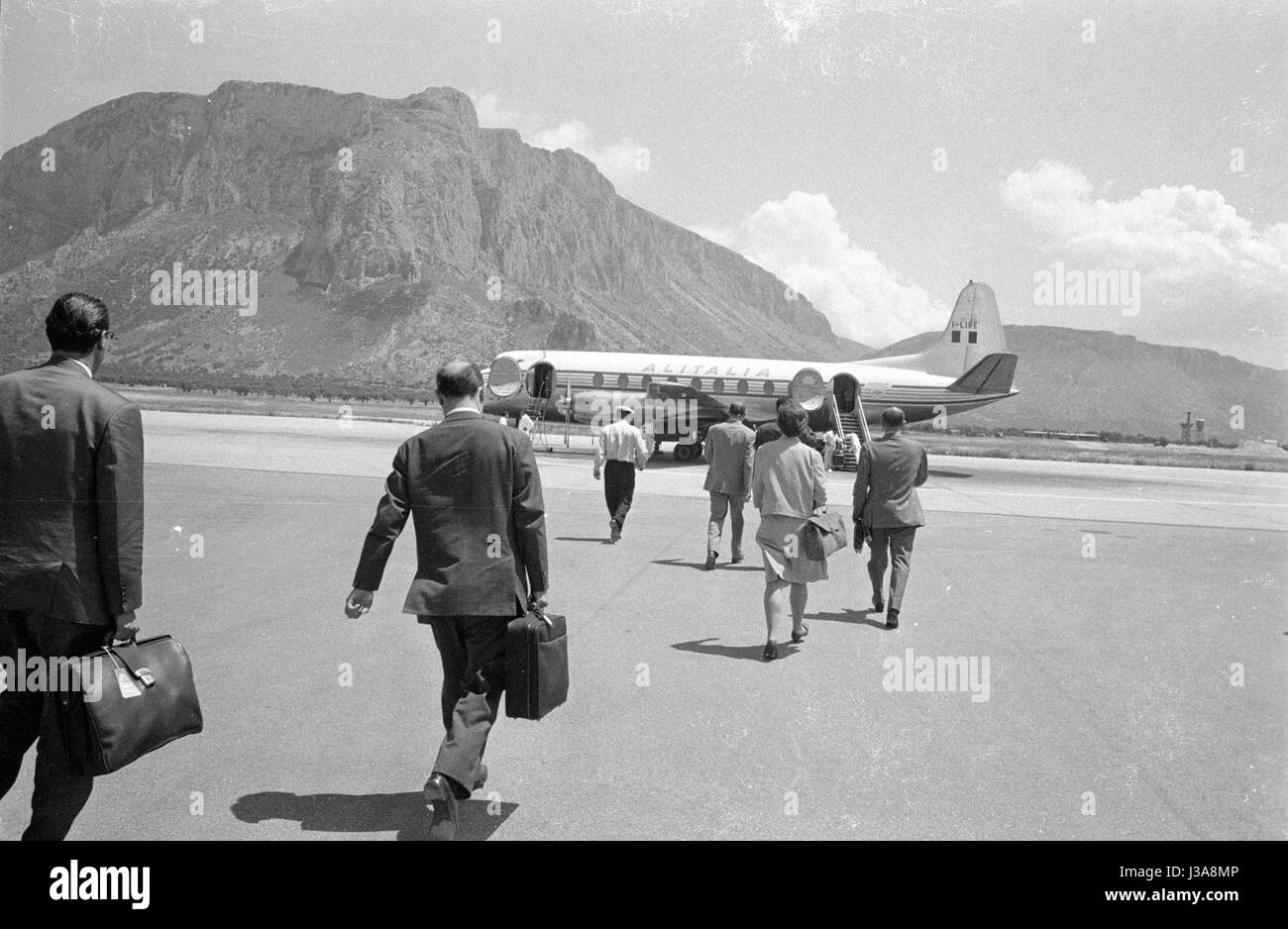 'The airport ''Palermo-Punta Raisi'' on the north coast of Sicily, 1963' Stock Photo