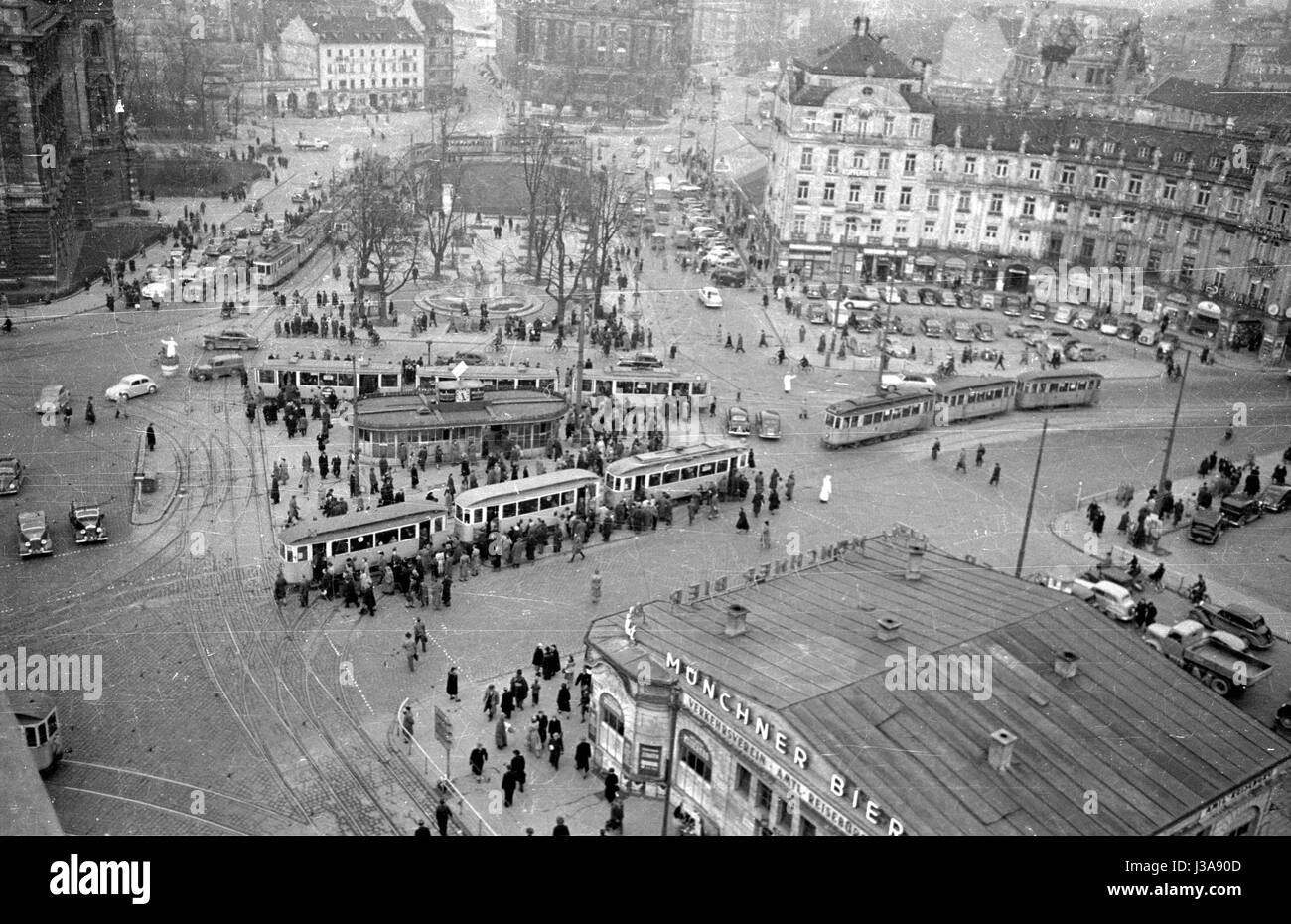 View of the Karlsplatz (Stachus) in Munich, 1953 Stock Photo Alamy