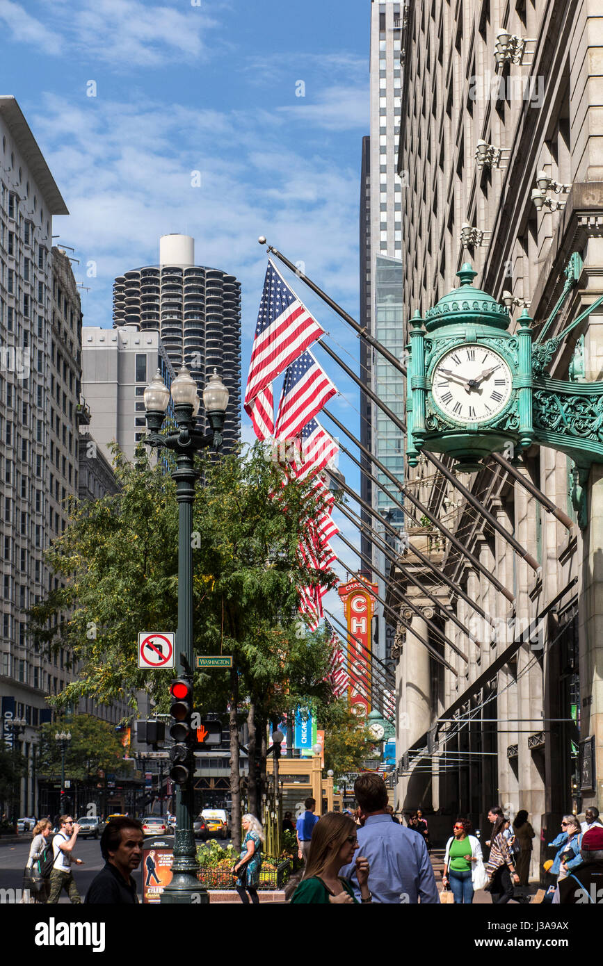 Scenic view of Michigan Street Avenues Chicago USA Stock Photo