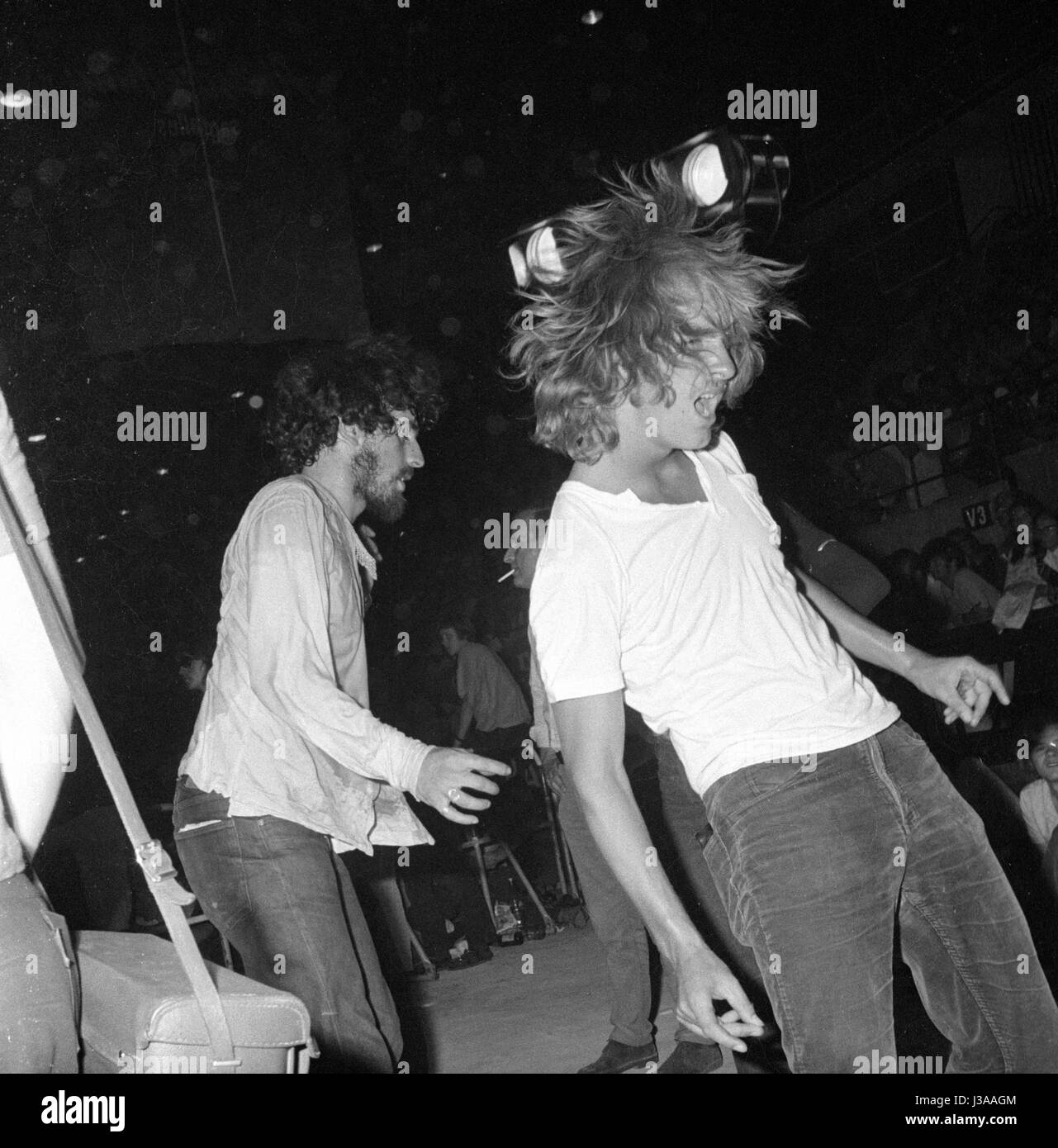 Dancing visitors of a rock festival in Munich, 1970 Stock Photo Alamy