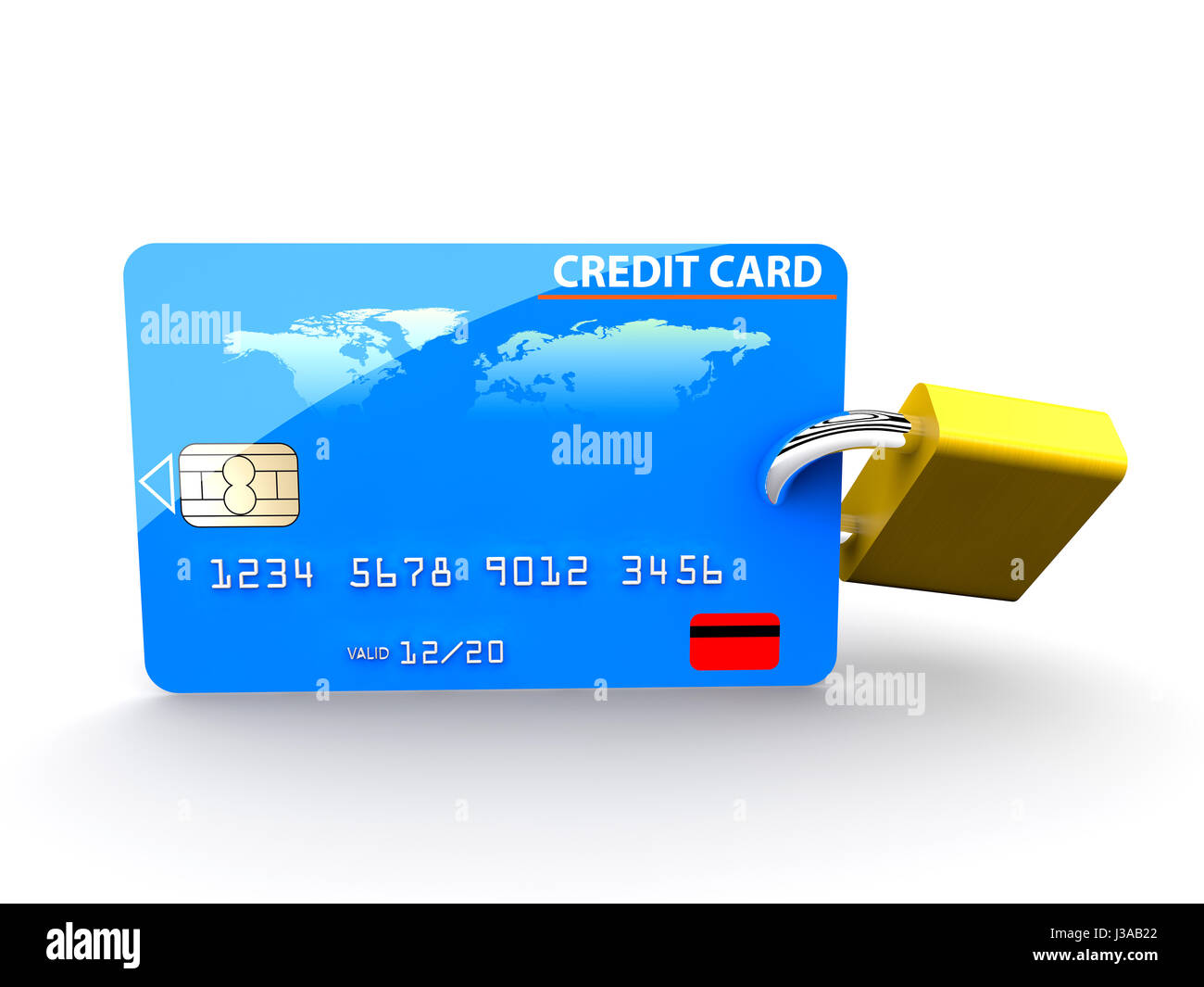 A padlock in a credit card: security concept Stock Photo