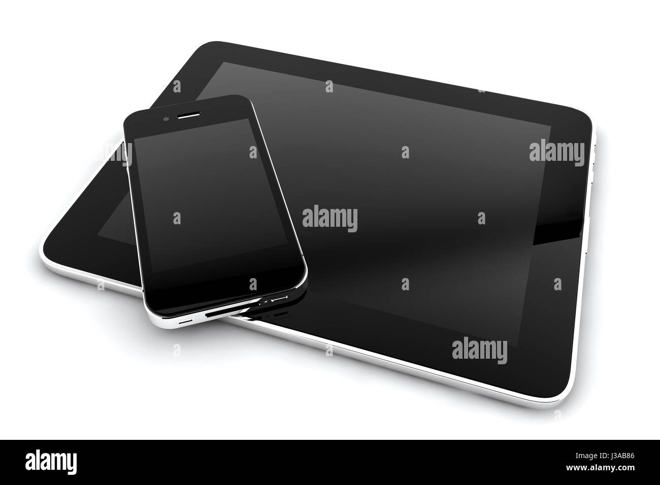 A phone and a tablet isolated on a white background Stock Photo Alamy
