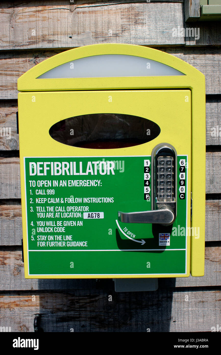 Village life saving Defibrillator Stock Photo