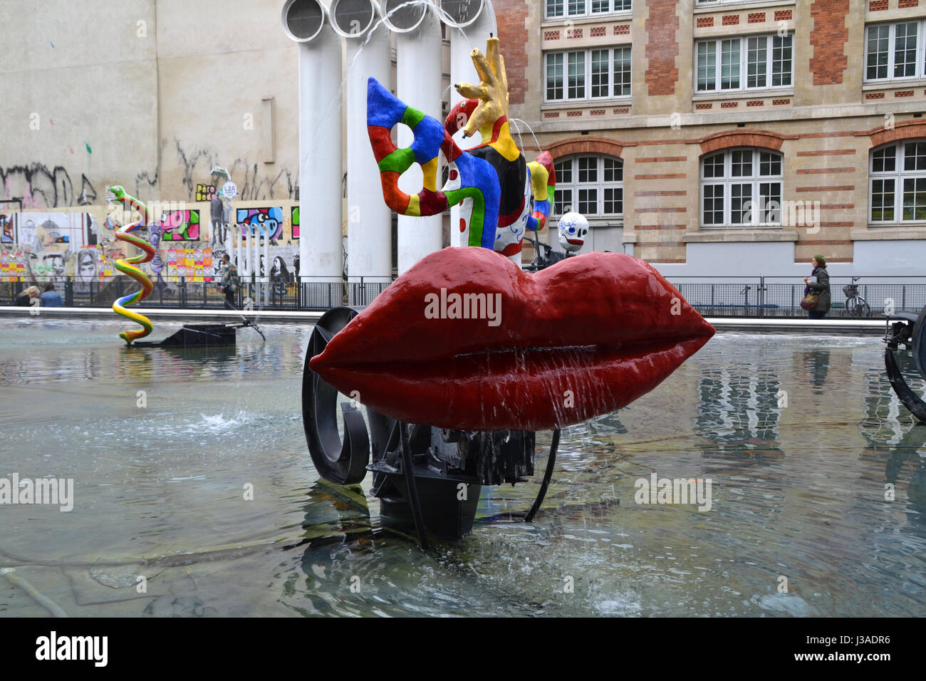 Stravinsky Fountain in Paris, France Stock Photo