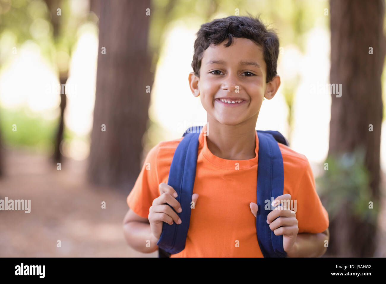 little boy with backpack