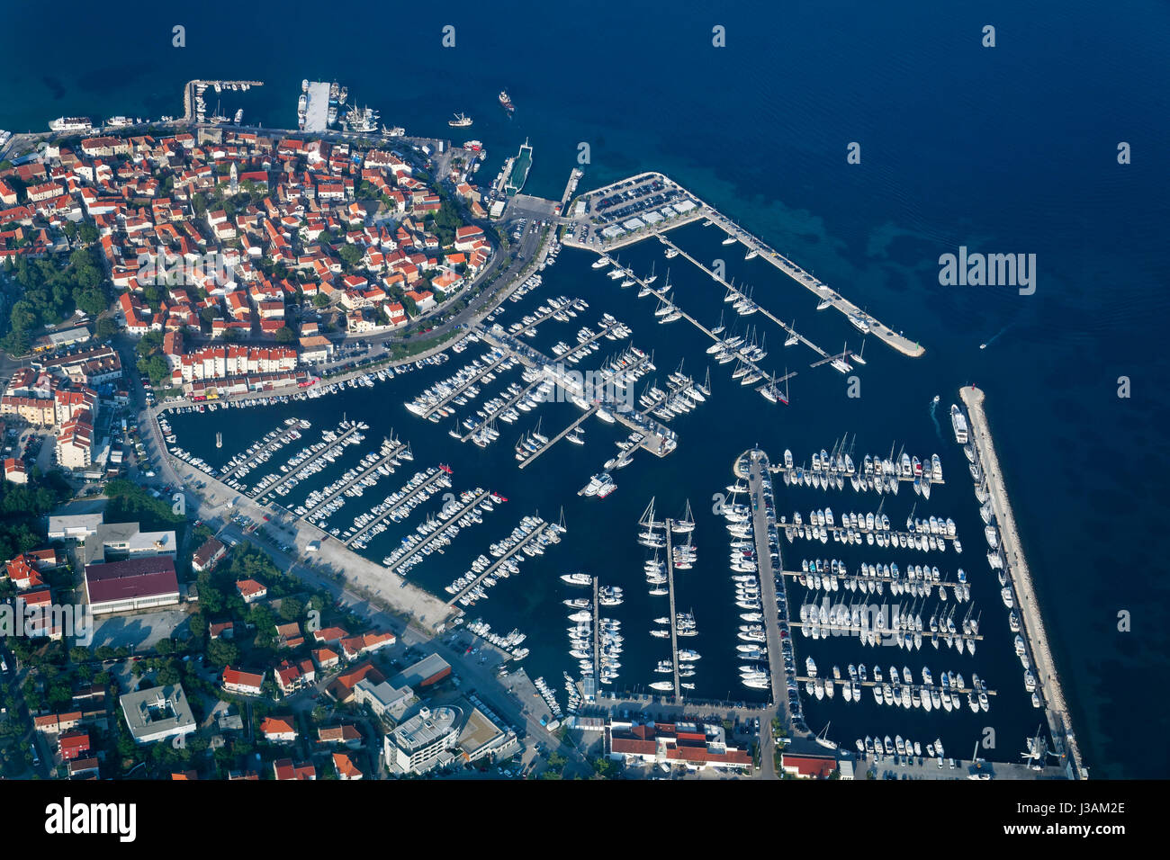 Aerial scene of Biograd town in Croatia Stock Photo - Alamy