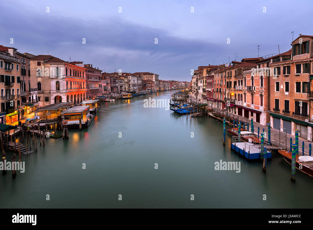 View of Grand Canal and Venice Skyline from the Rialto Bridge in the ...