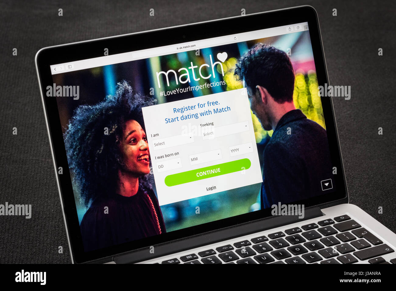 Match online dating website ( match.com ) Stock Photo