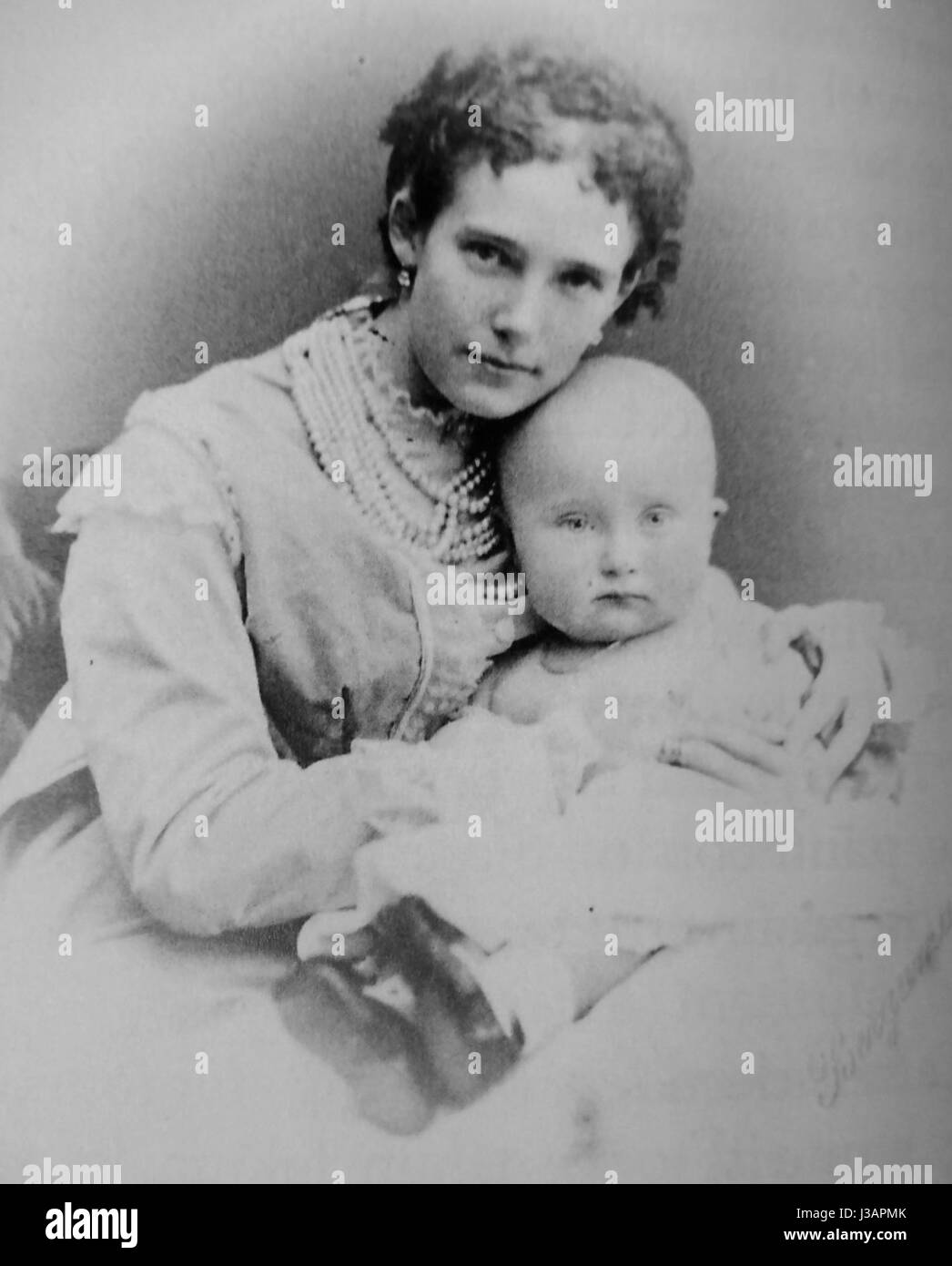 Eugenia of Leuchtenberg with her her son Peter of Oldenburg Stock Photo