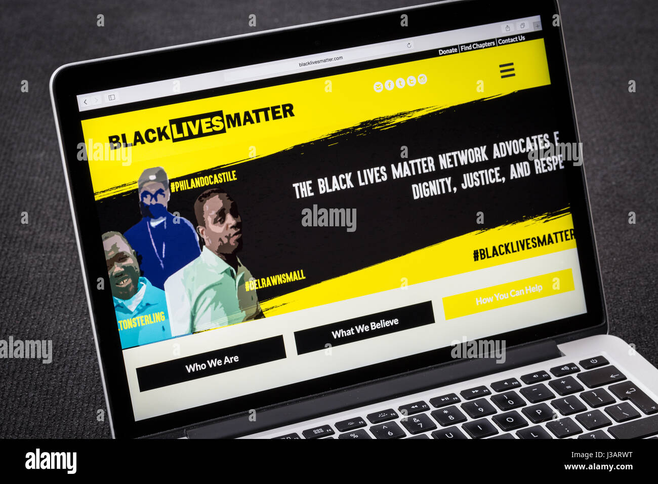 Black Lives Matter website Stock Photo
