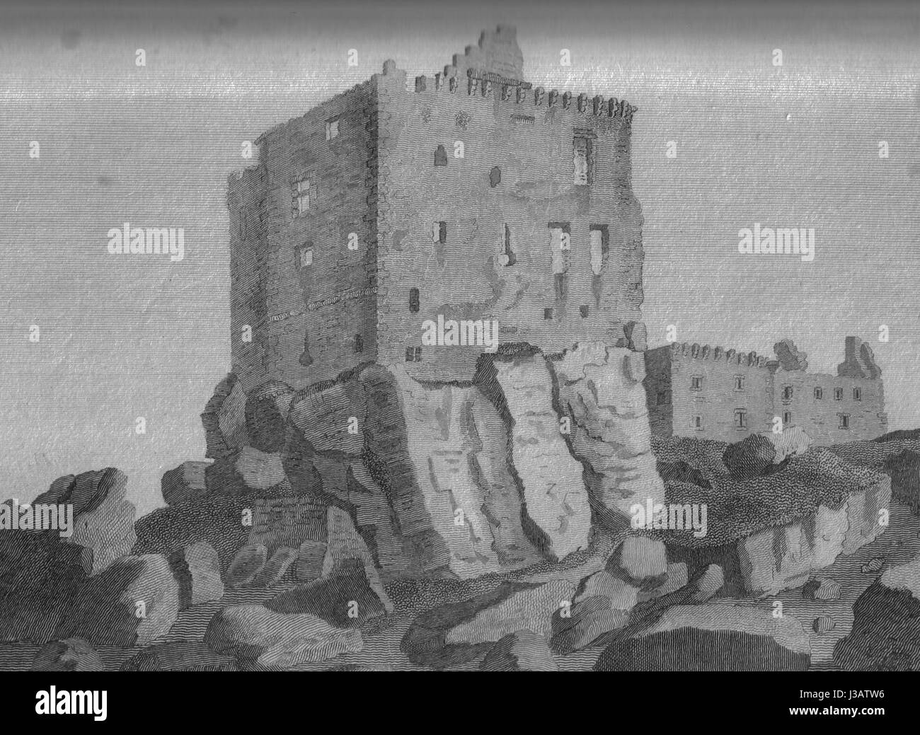 Dunure Castle keep, Carrick Stock Photo
