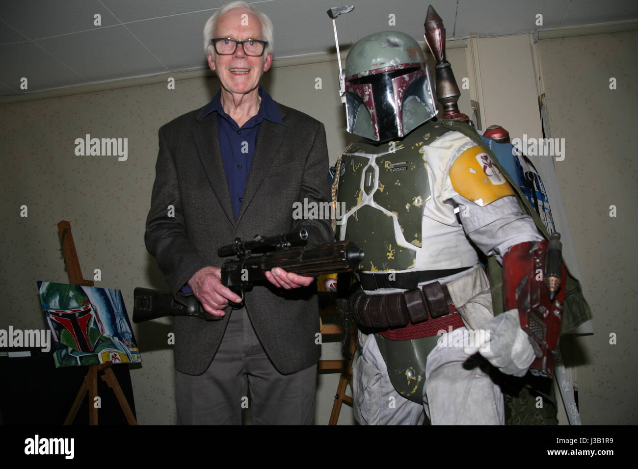 Blackfriars Ouseburn Cinema, Newcastle upon Tyne, UK. 4th May, 2017. Star Wars Day: An Evening With Boba Fett. Actor Jeremy Bulloch who played Boba Fett in the Star Wars Trilogy, UK Credit: David Whinham/17�Թ����� Live News Stock Photo