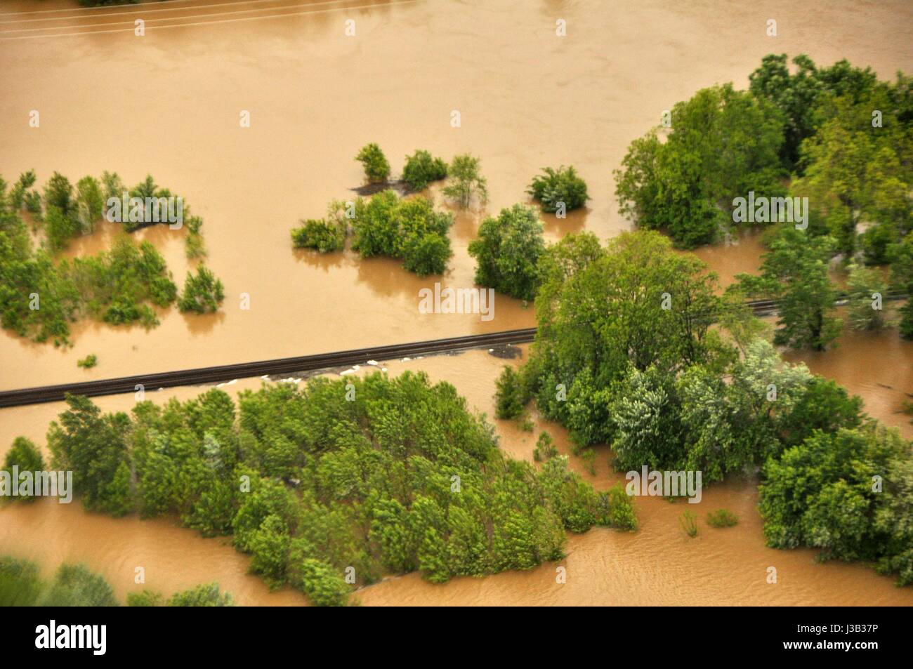 Pocahontas, Arkansas. 4th May, 2017. Roads and fields surrounded by