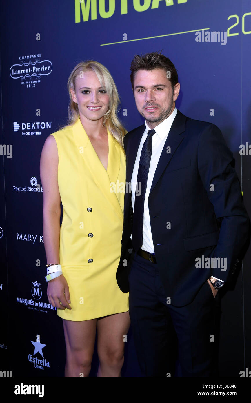 Stanislas Wawrinka and Donna Vekic attends the photocall of Mutua Madrid  Open Party, in Madrid, on Friday 5th May, 2017 Stock Photo - Alamy