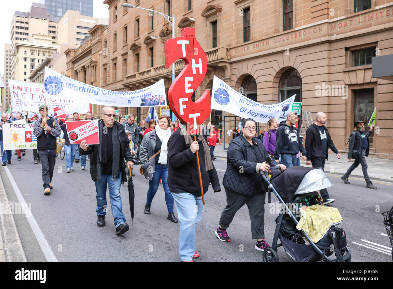 Adelaide, Australia. 6th May, 2017. Hundreds of people representing