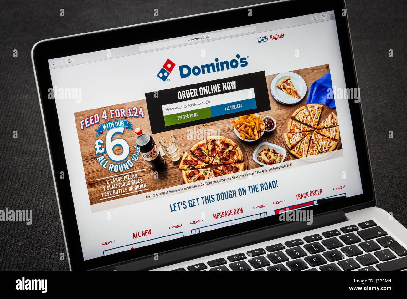 Domino's Pizza website Stock Photo