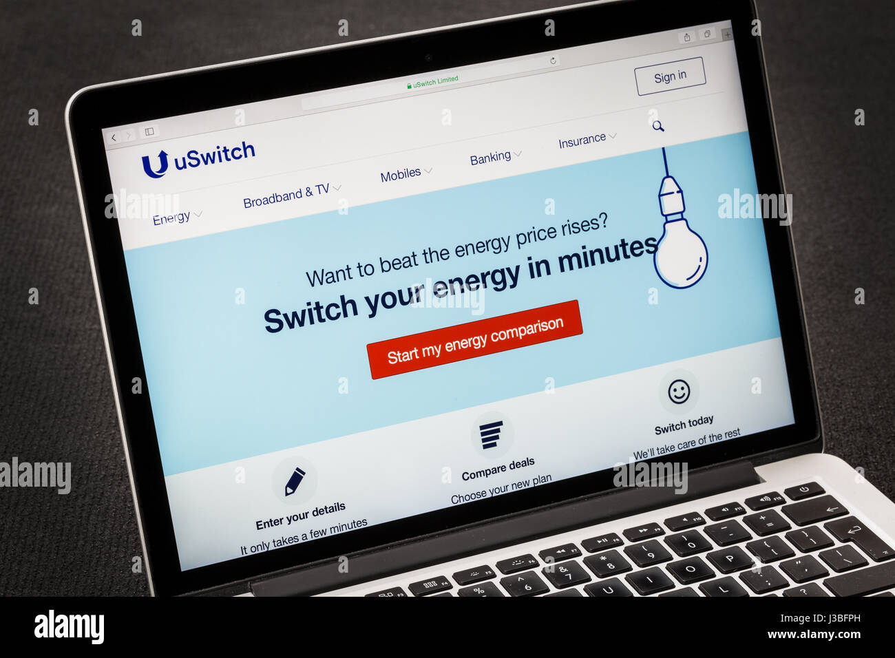 U Switch website Stock Photo