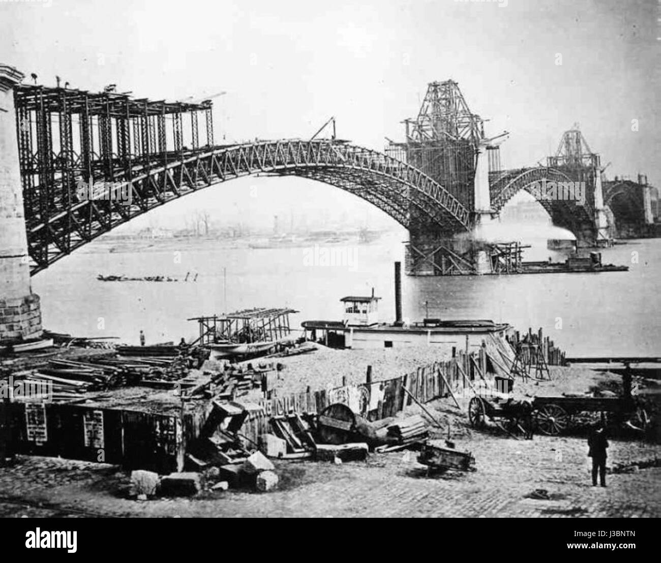Eads Bridge construction Stock Photo Alamy