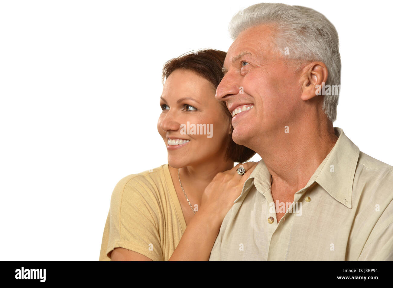 Elderly father with an adult daughter Stock Photo