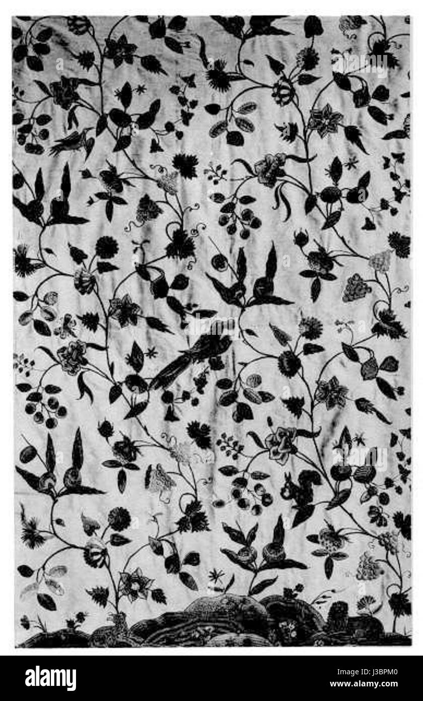 Embroidered curtain 17th 18th century Stock Photo