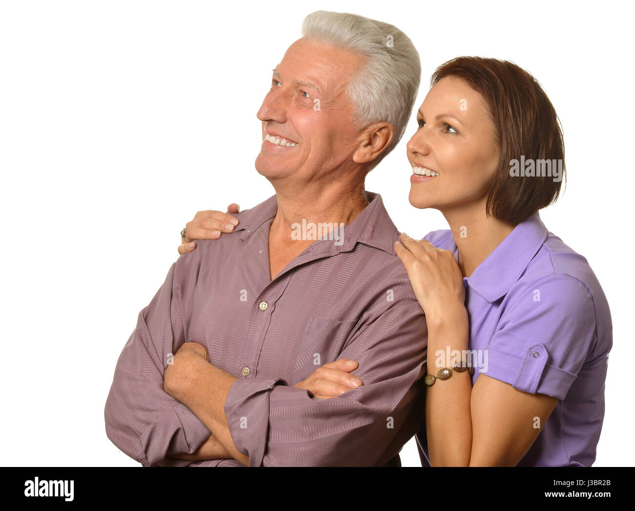 Elderly father with an adult daughter Stock Photo
