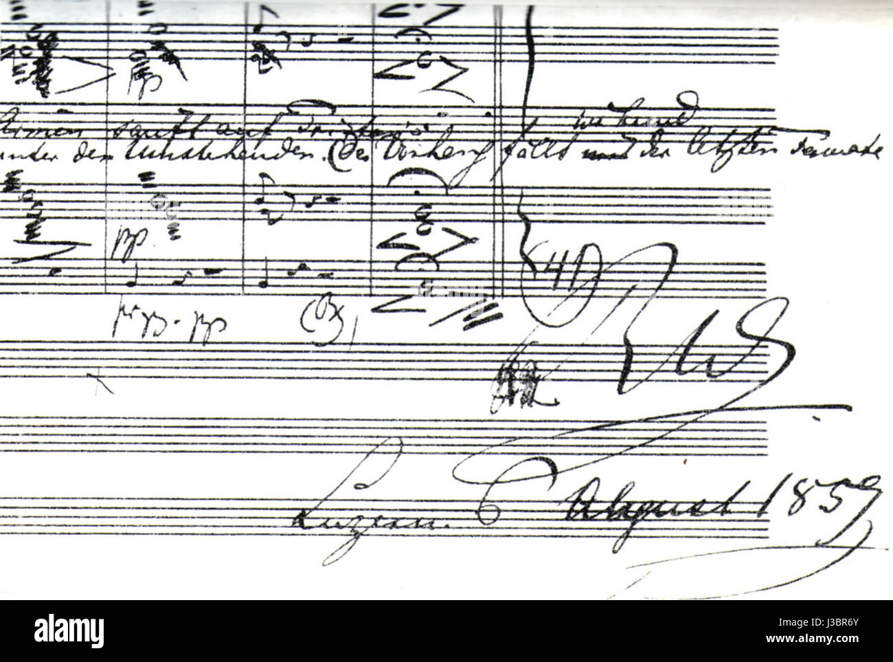 End Tristan und Isolde Wagner Facsimile Stock Photo Alamy