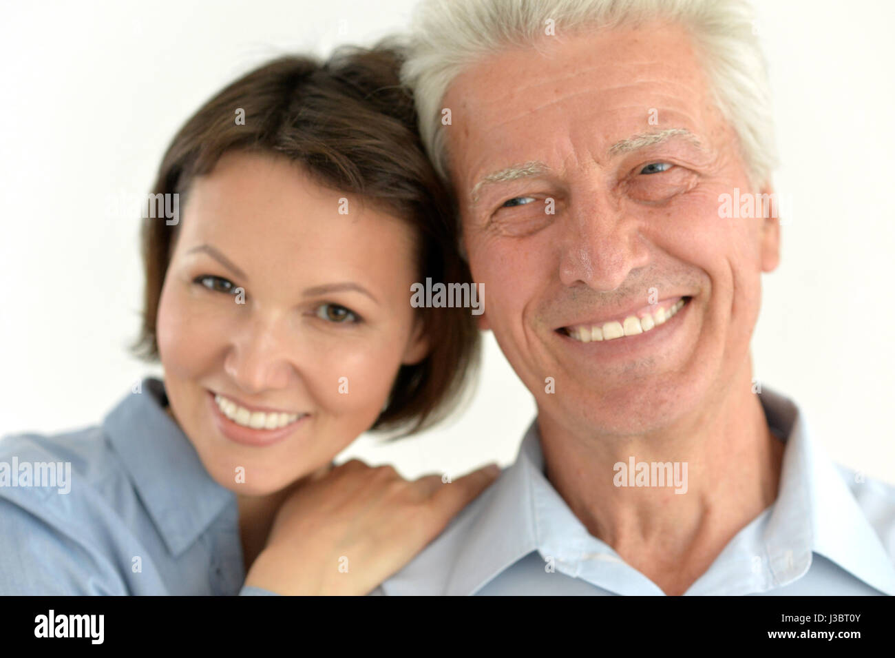 Elderly father with an adult daughter Stock Photo