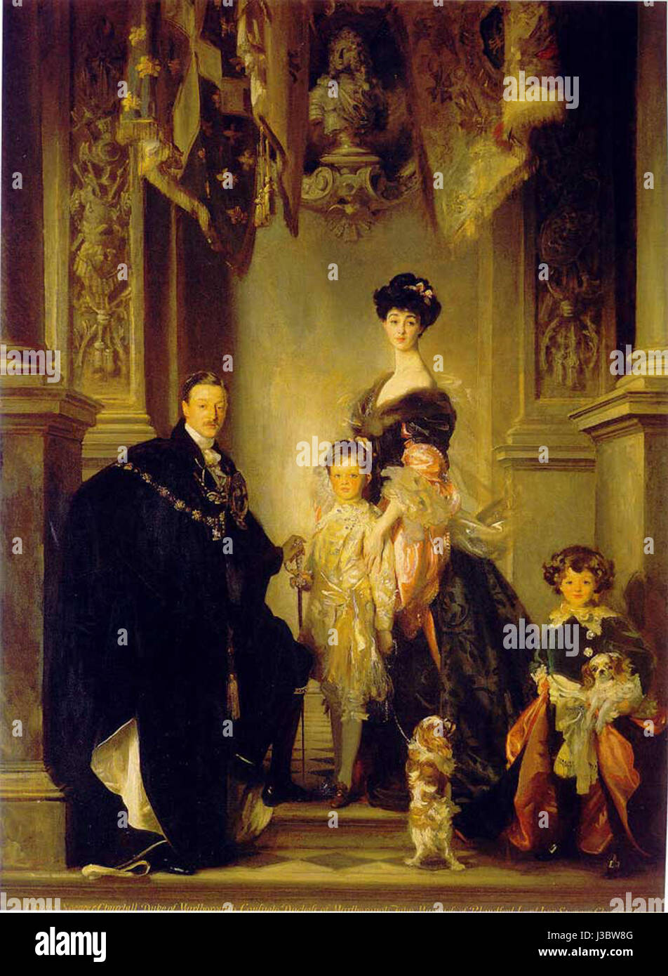 A portrait of Duke Marlborough painted by John Singer Sargent. This famous work captures the Dukeâ€™s aristocratic demeanor, showcasing Sargentâ€™s talent in capturing the elegance of British nobility. Stock Photo