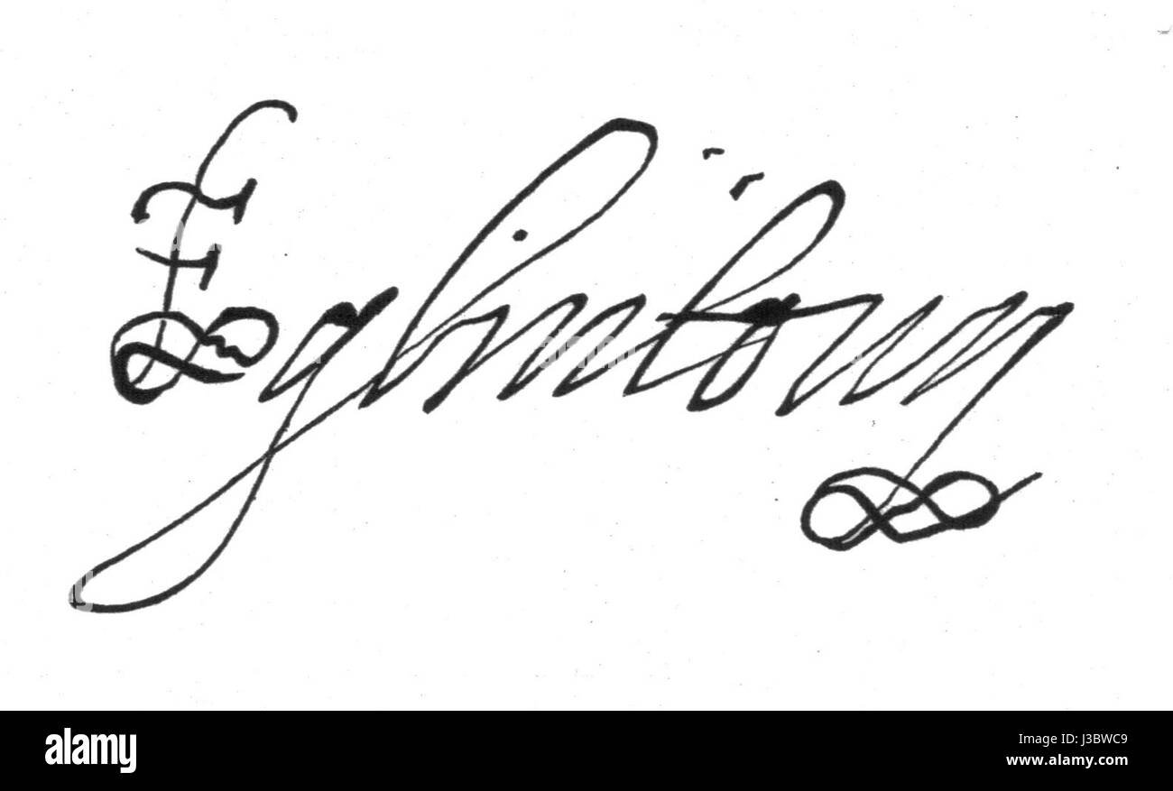 Earl of Eglinton signature Stock Photo