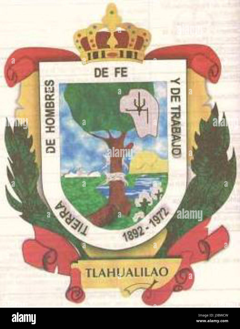 Escudo de armas Tlahualilo Durango Stock Photo