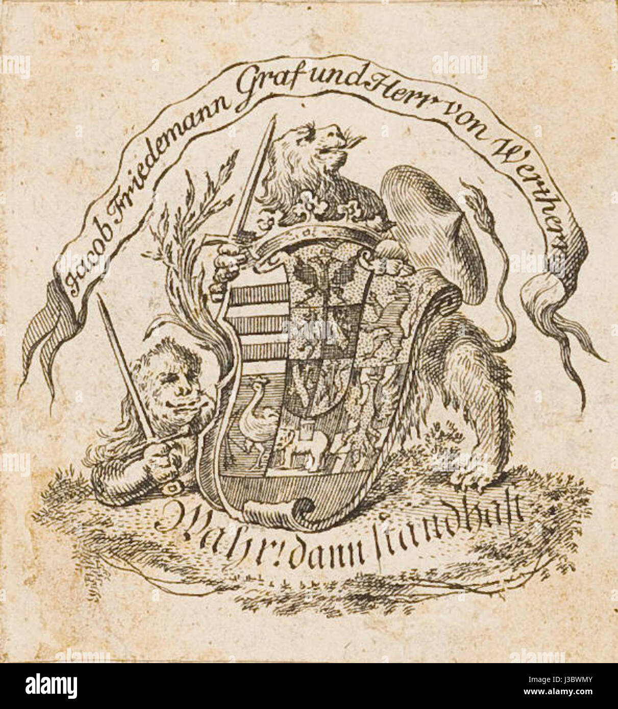 Exlibris J.F. von Werthern Stock Photo Alamy