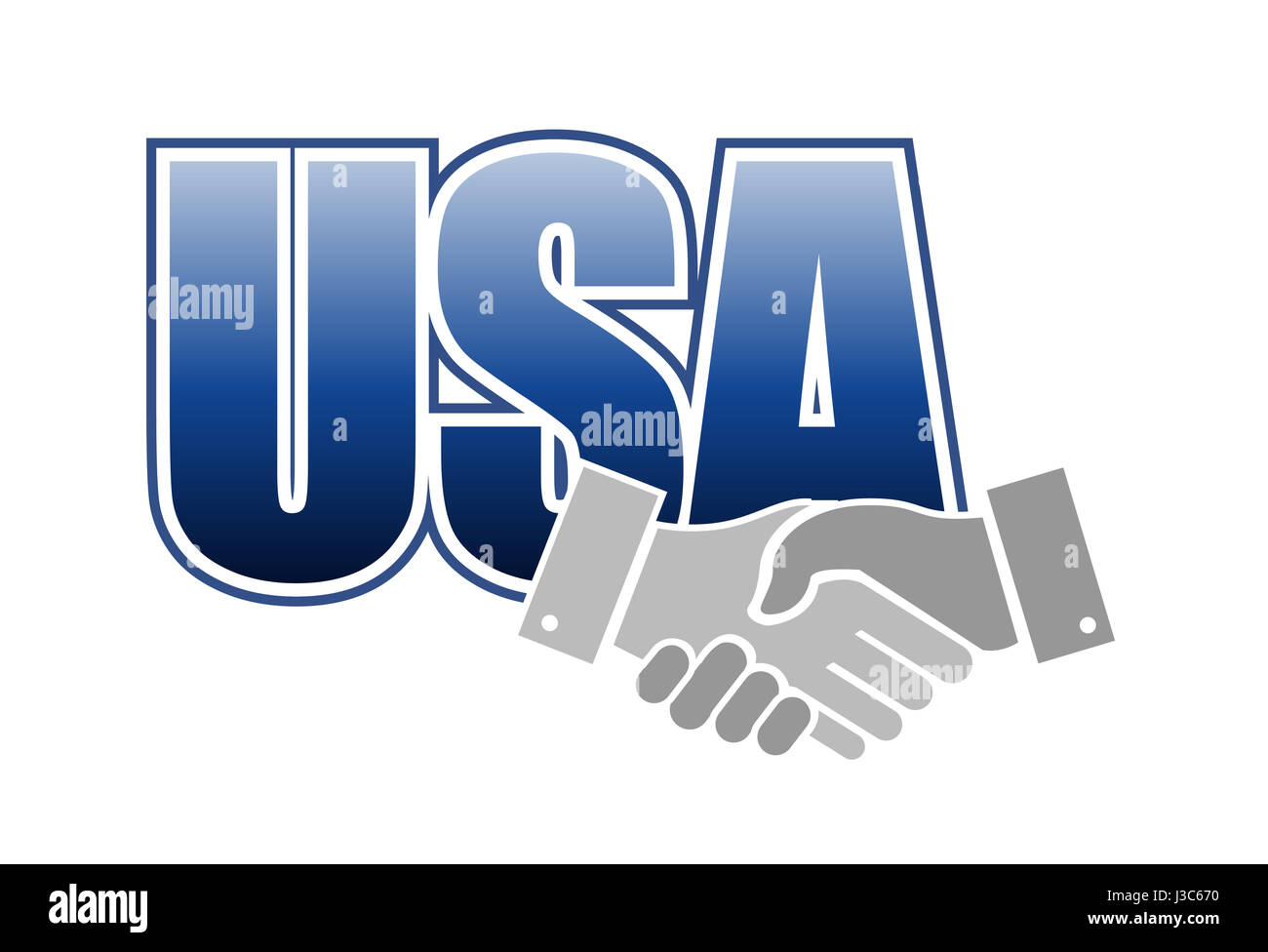 Usa sign handshake concept illustration design graphic Stock Photo Alamy