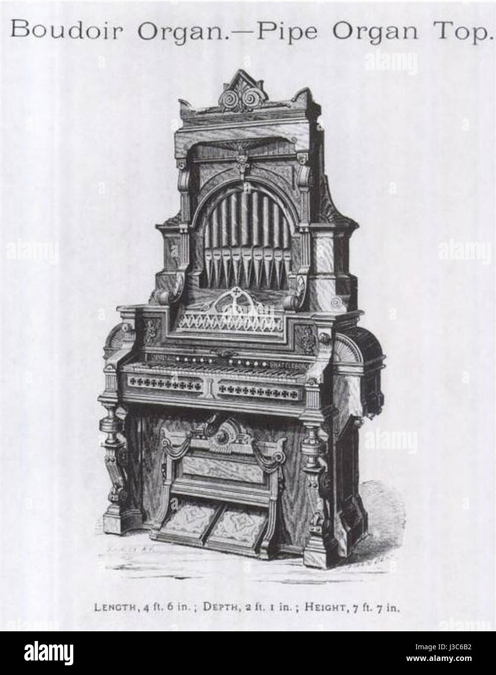 The Estey Boudoir Organ, featured in the 1890 Estey catalogue, is a