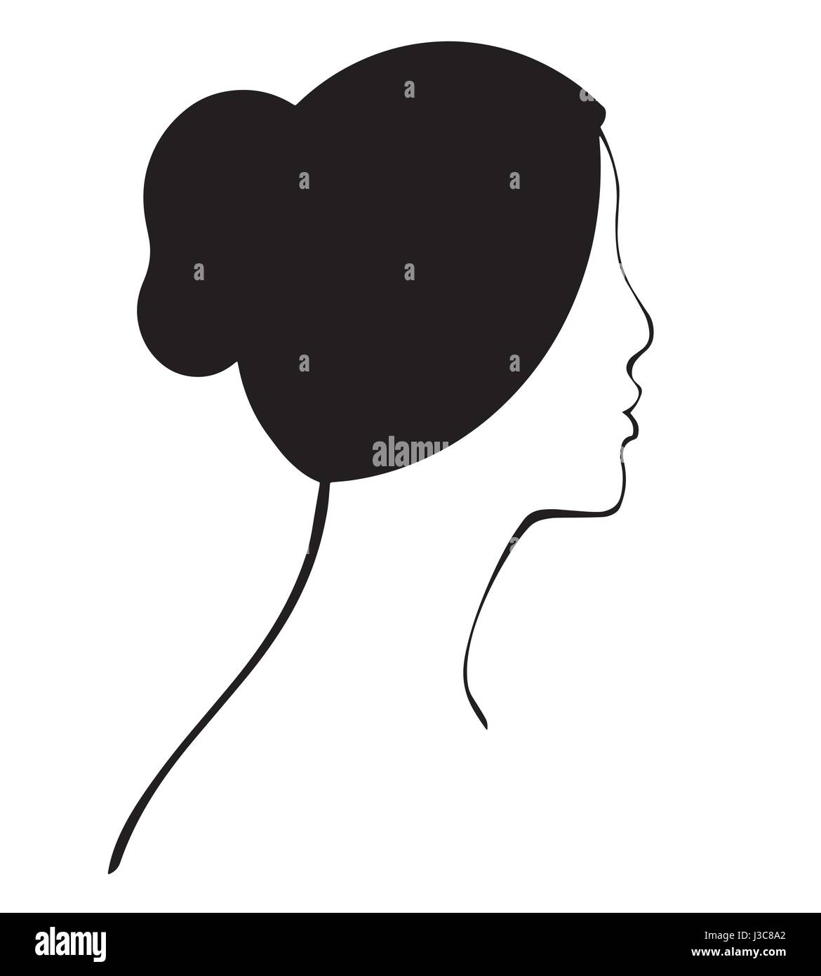 woman profile with hair bun vector Stock Vector Image & Art Alamy
