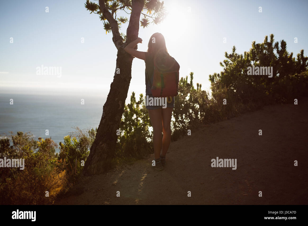 Woman an summer and rear view hi-res stock photography and images - Alamy